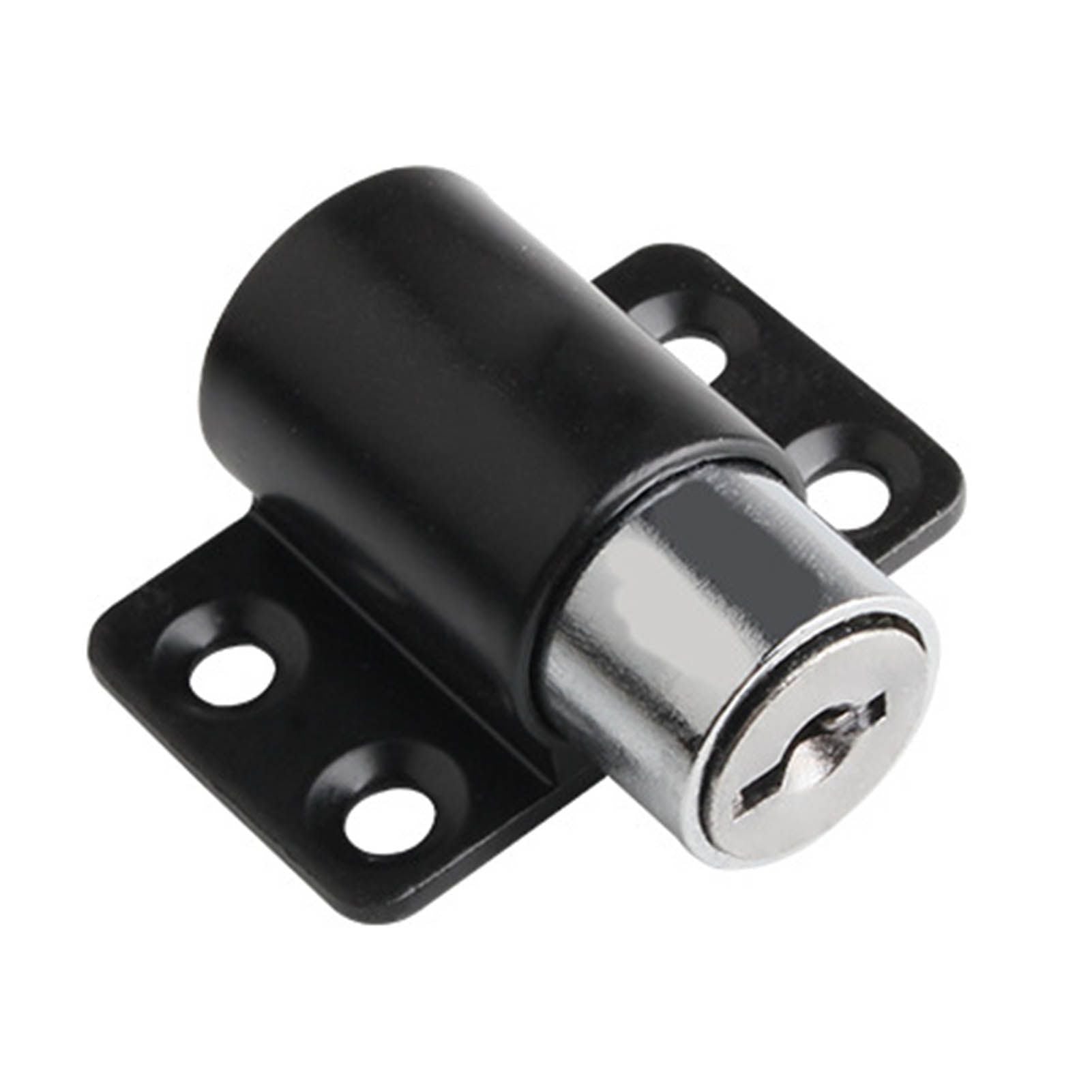 Door Security Lock Anti Theft Alloy Paint Surface with Keys Window Bolt for Home Cabinets Black V1294-YM0512-3114220094812