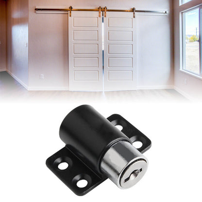 Door Security Lock Anti Theft Alloy Paint Surface with Keys Window Bolt for Home Cabinets Black V1294-YM0512-3114220094812
