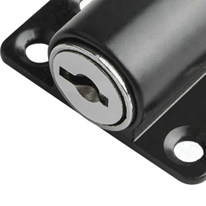 Door Security Lock Anti Theft Alloy Paint Surface with Keys Window Bolt for Home Cabinets Black V1294-YM0512-3114220094812