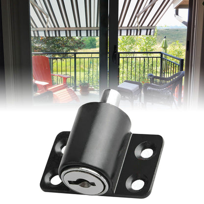 Door Security Lock Anti Theft Alloy Paint Surface with Keys Window Bolt for Home Cabinets Black V1294-YM0512-3114220094812