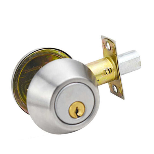 Ball Door Knob Universal Protection Classic Entrance Keyed Interior Door Knob for Home Use Silver V1294-YM0512-3114220095311