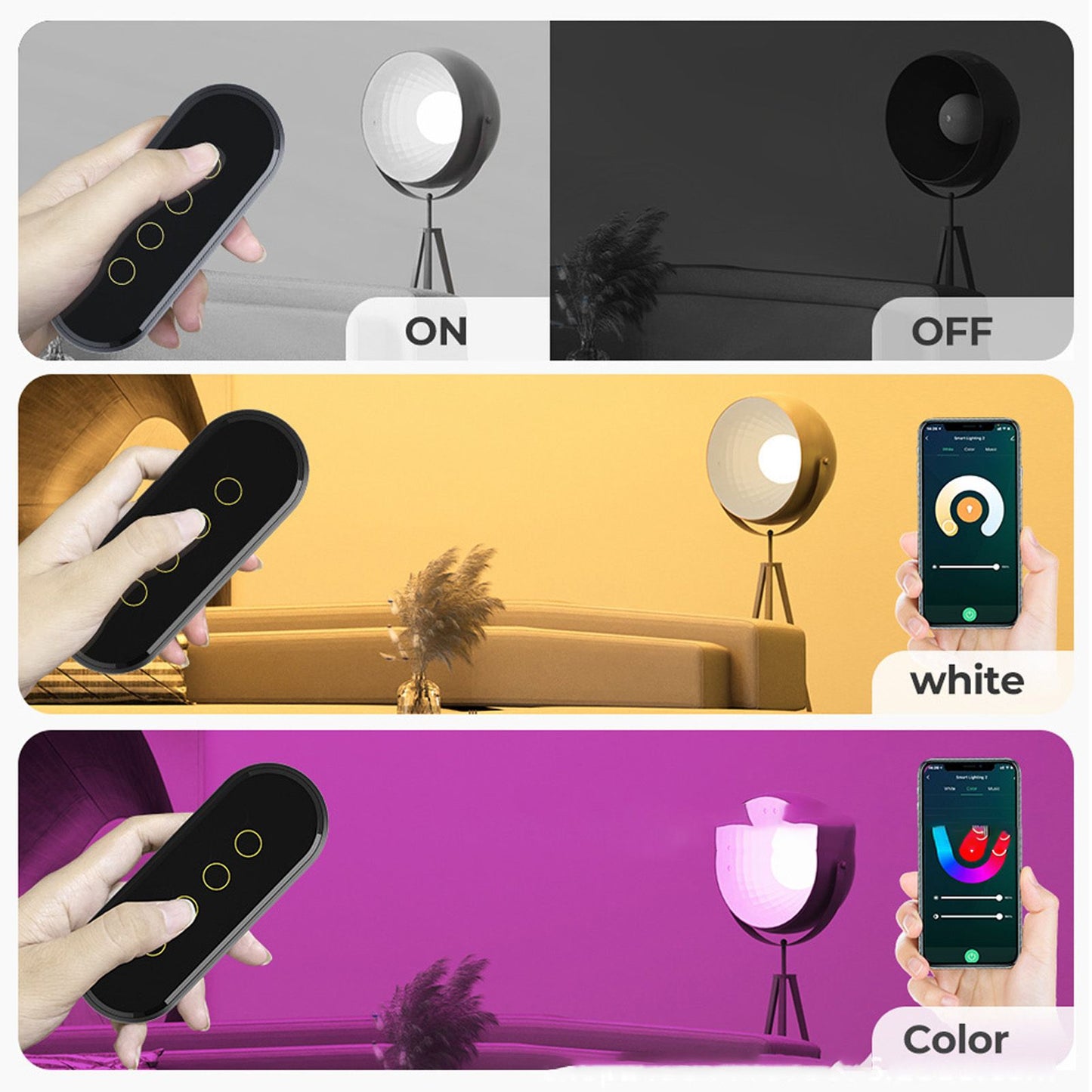 Wifi Wireless Smart Button for ZigBee for TUYA 4 Buttons 3 Way Remote Control for Home White V1294-YM0512-3114220097011
