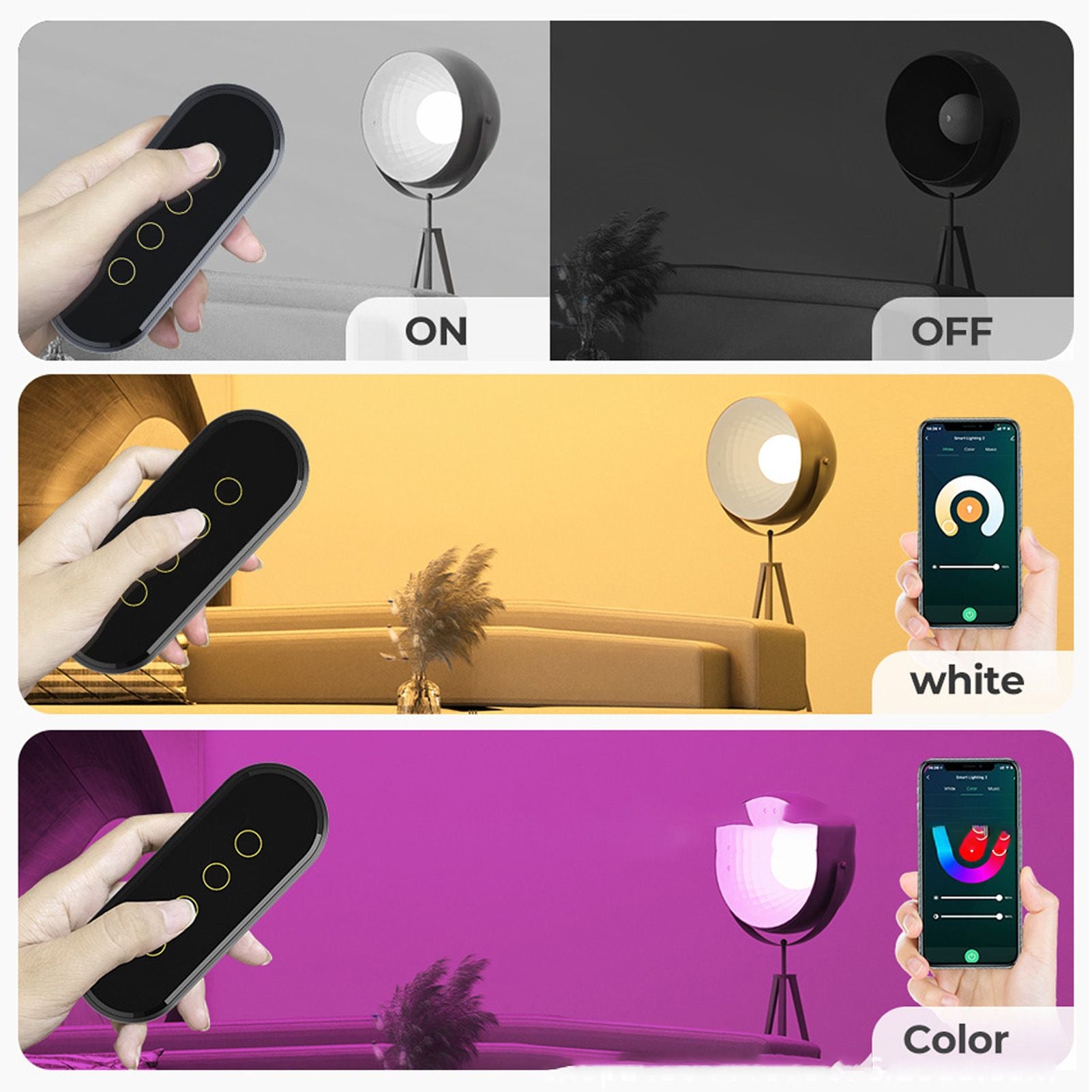 Wifi Wireless Smart Button for ZigBee for TUYA 4 Buttons 3 Way Remote Control for Home White V1294-YM0512-3114220097011