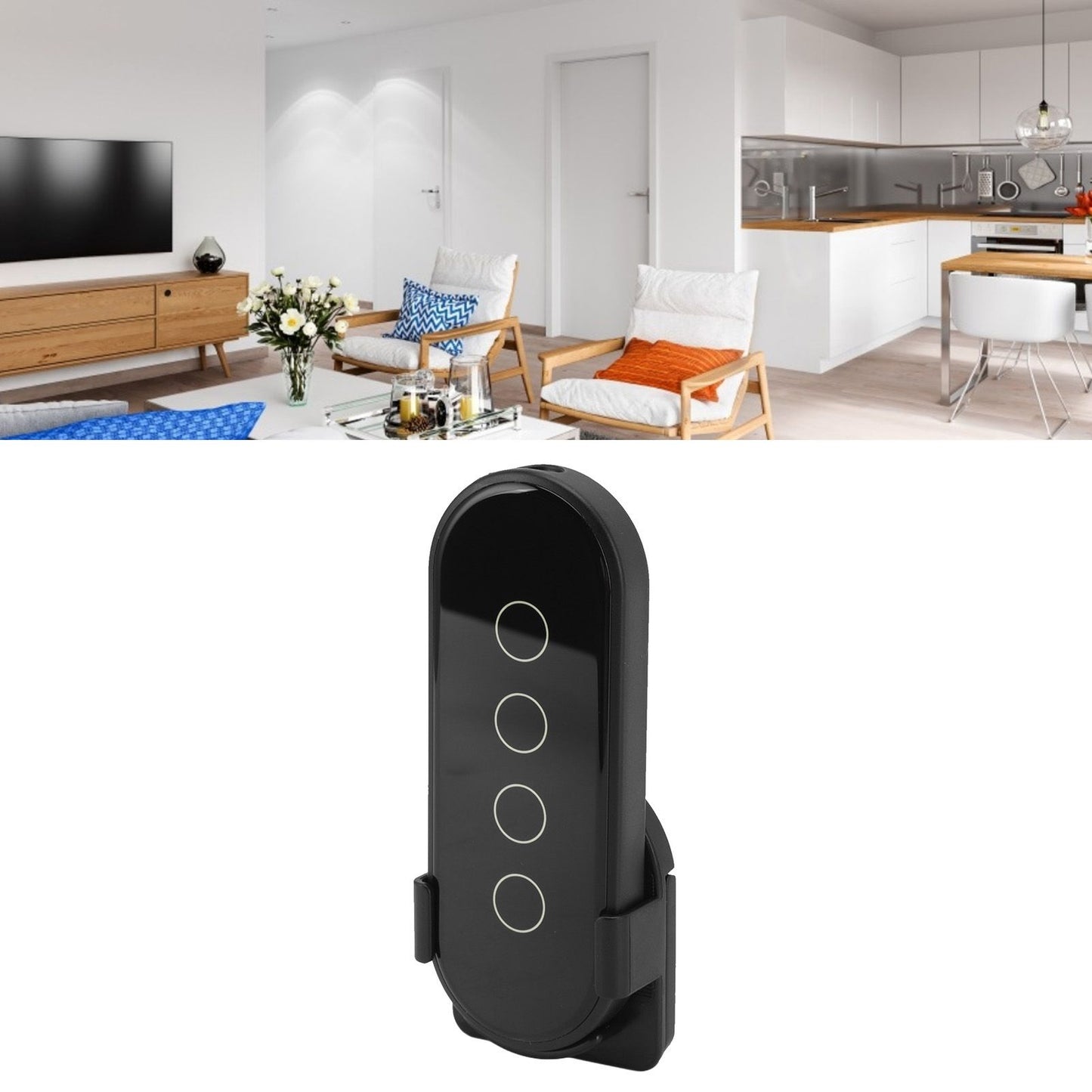 Wifi Wireless Smart Button for ZigBee for TUYA 4 Buttons 3 Way Remote Control for Home Black V1294-YM0512-3114220097012
