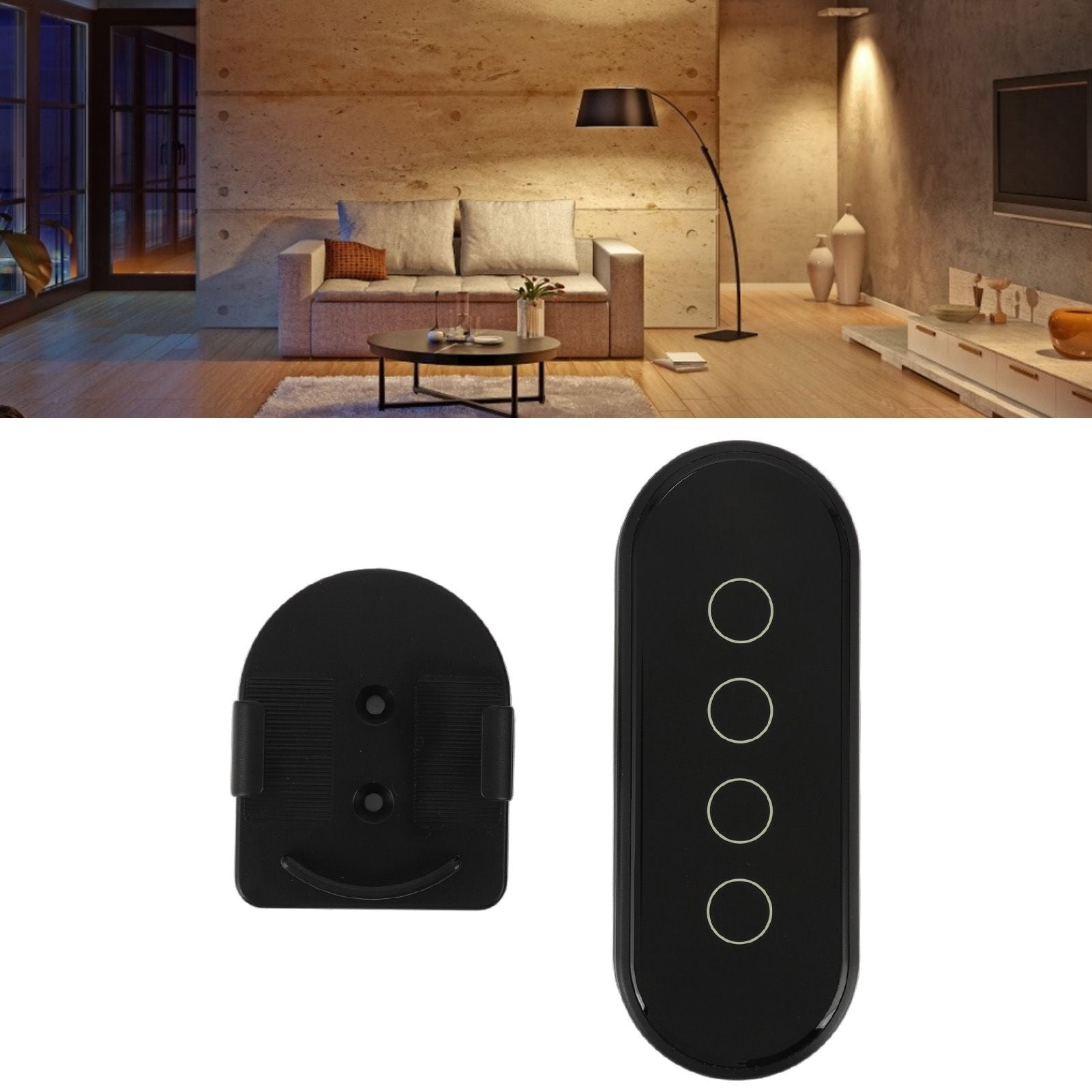 Wifi Wireless Smart Button for ZigBee for TUYA 4 Buttons 3 Way Remote Control for Home Black V1294-YM0512-3114220097012