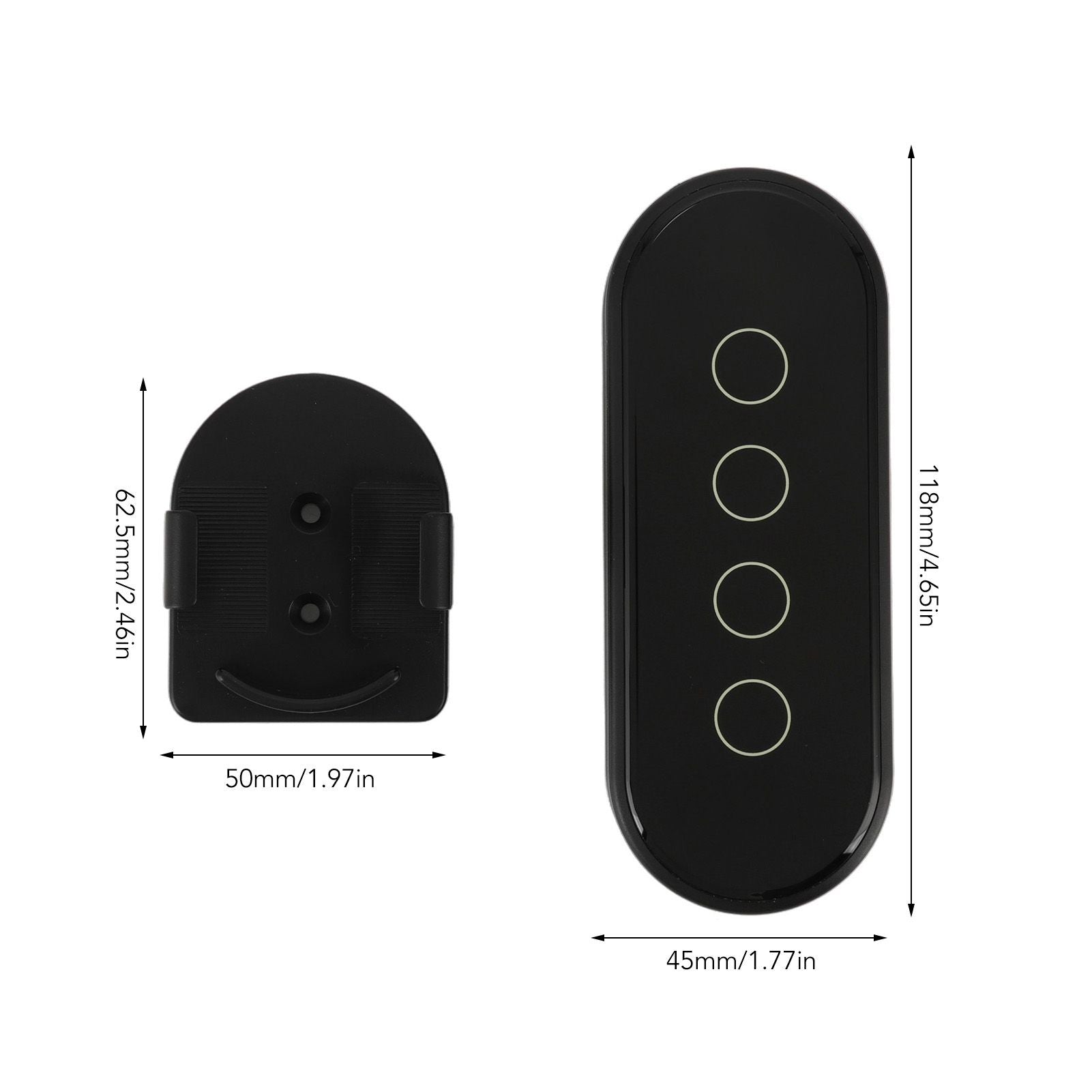Wifi Wireless Smart Button for ZigBee for TUYA 4 Buttons 3 Way Remote Control for Home Black V1294-YM0512-3114220097012