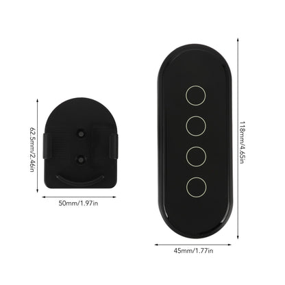 Wifi Wireless Smart Button for ZigBee for TUYA 4 Buttons 3 Way Remote Control for Home Black V1294-YM0512-3114220097012