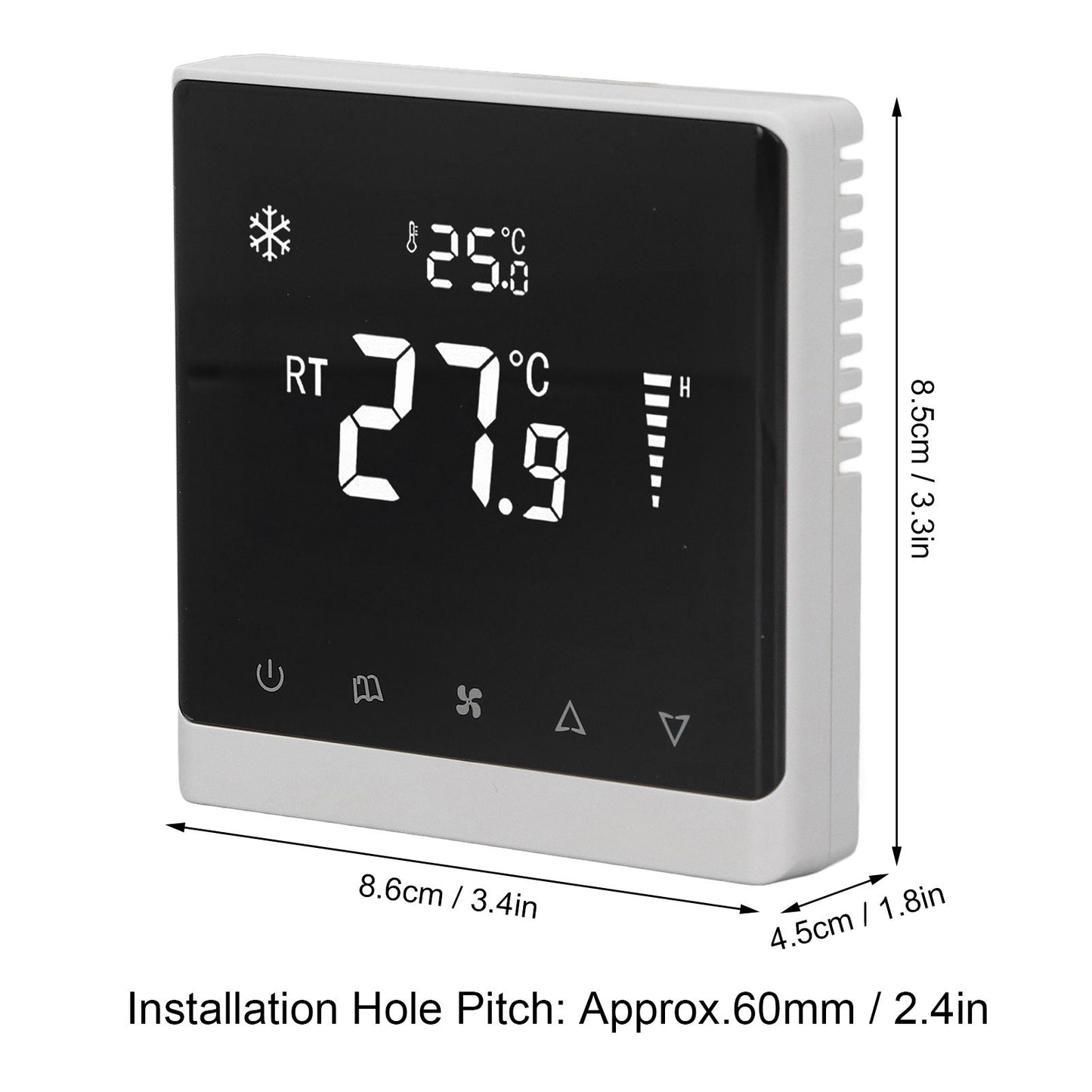 Air Conditioning Fan Thermostat Home Touchscreen Thermostat Panel Temperature Controller DC Brushless 180-260V V1294-YM0512-3114220098411