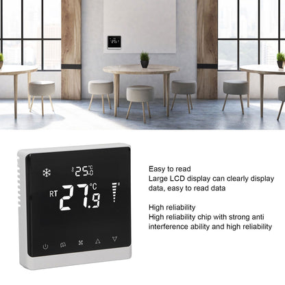 Air Conditioning Fan Thermostat Home Touchscreen Thermostat Panel Temperature Controller DC Brushless 180-260V V1294-YM0512-3114220098411
