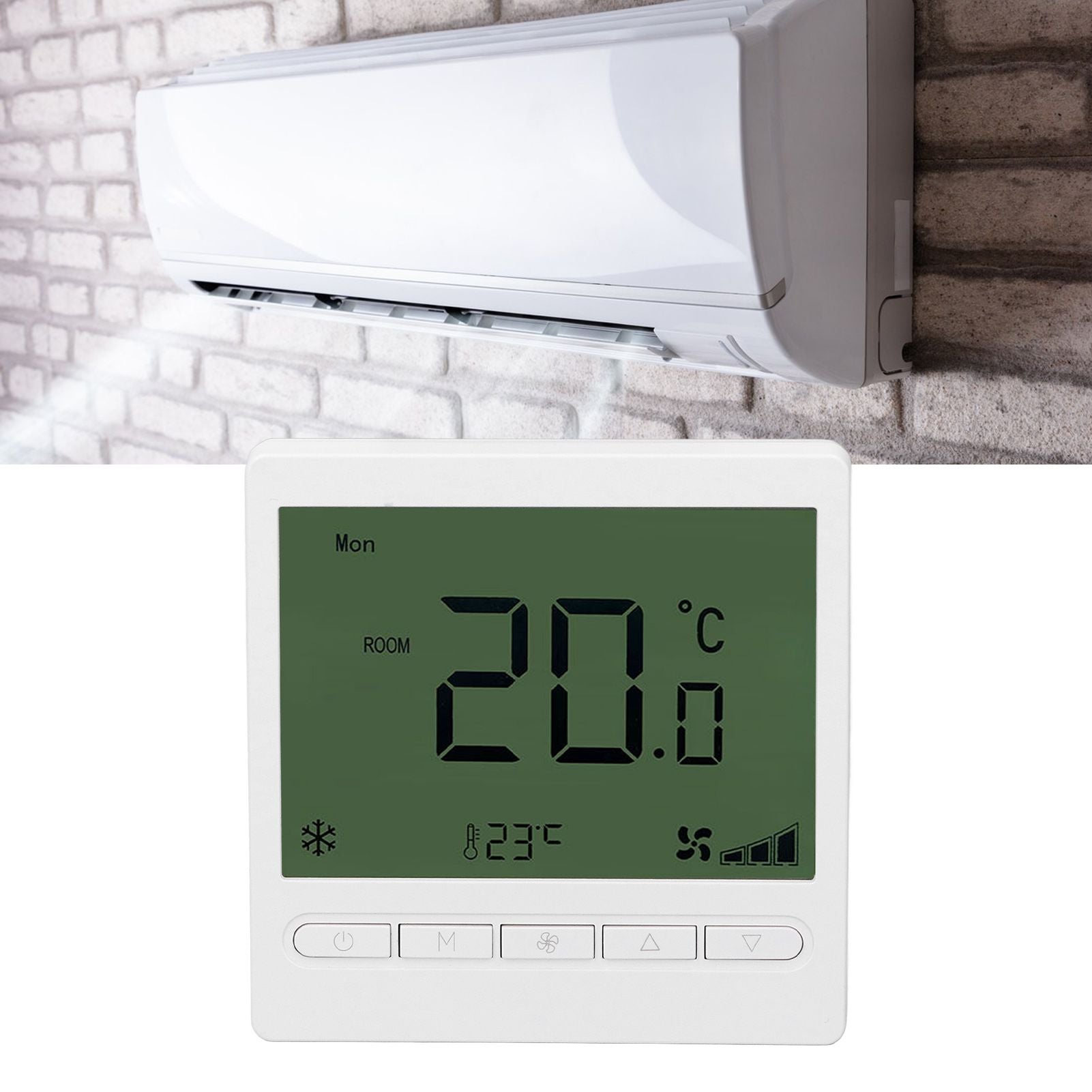 Smart Fan Coil Thermostat ABS LCD Screen Anti Interference Intelligent Thermostat for Home 220V V1294-YM0512-3114220099011