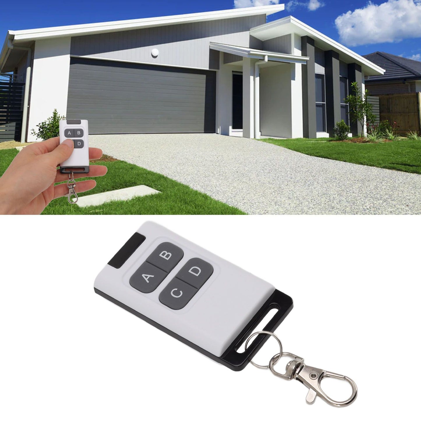 433MHz Cloning Remote Control 4 Keys Remote Control Key Fob Electric Garage Door Universal Remote Keychain V1294-YM0512-3114220100211