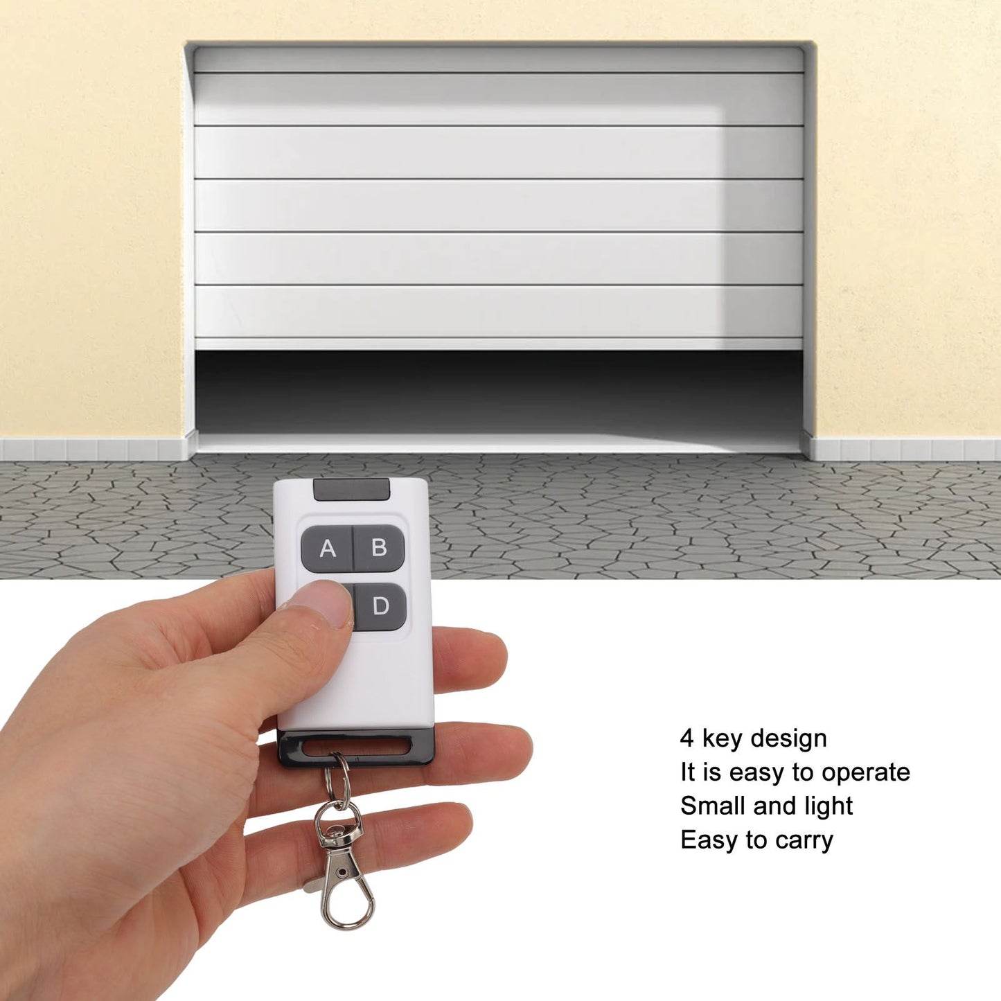 433MHz Cloning Remote Control 4 Keys Remote Control Key Fob Electric Garage Door Universal Remote Keychain V1294-YM0512-3114220100211