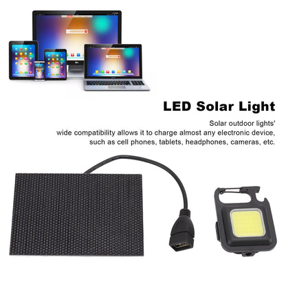 Monocrystalline Solar LED Light 5W IP68 Waterproof USB Rechargeable Solar Panel Light for Outdoor Camping V1294-YM0512-3114220101011