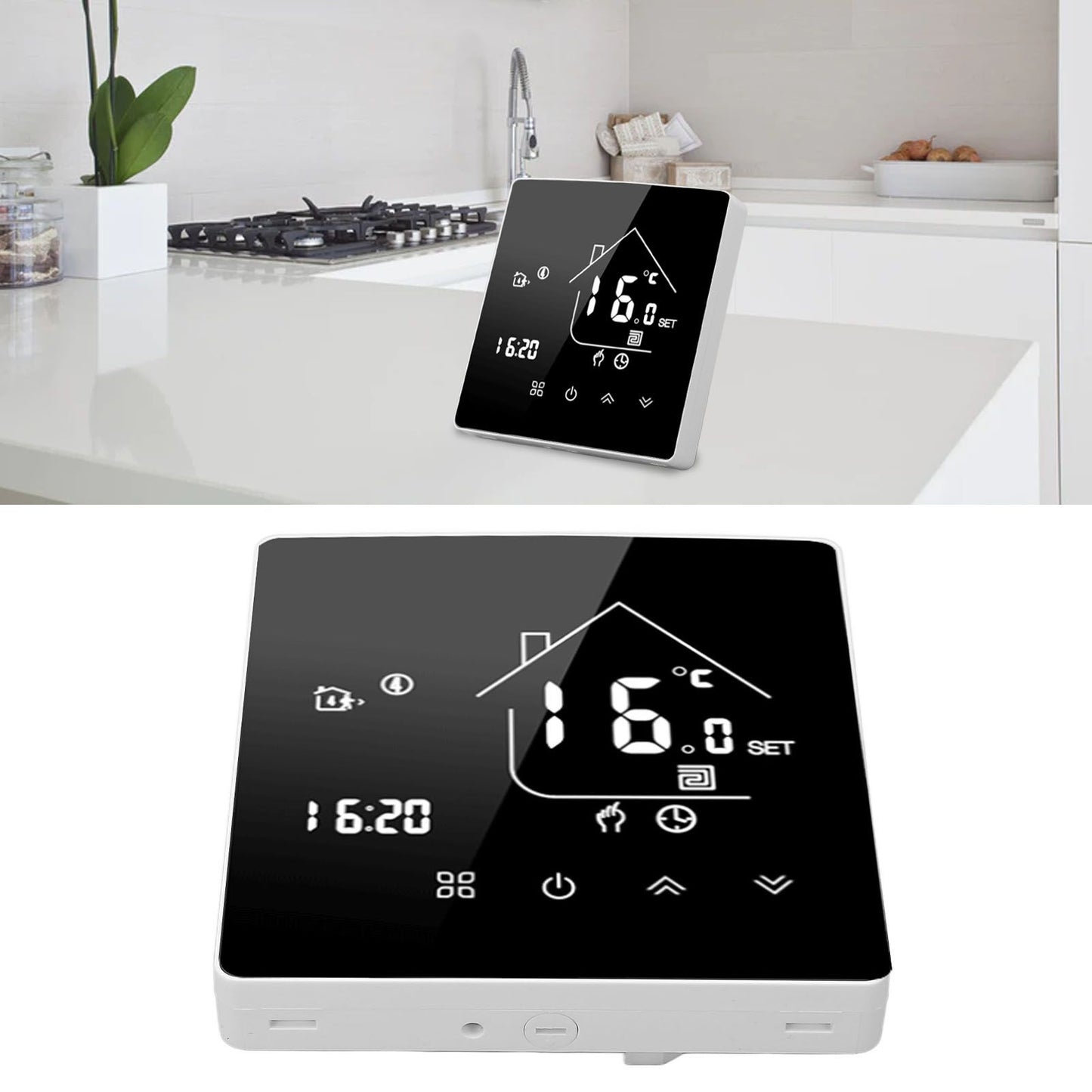 Smart Thermostat LCD Touch Screen Thermostat Programmable Temperature Controller for Boiler 95-240V Concealed V1294-YM0512-3114220101711