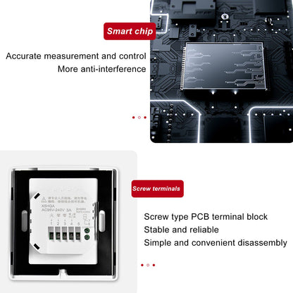 Smart Thermostat LCD Touch Screen Thermostat Programmable Temperature Controller for Boiler 95-240V Concealed V1294-YM0512-3114220101711