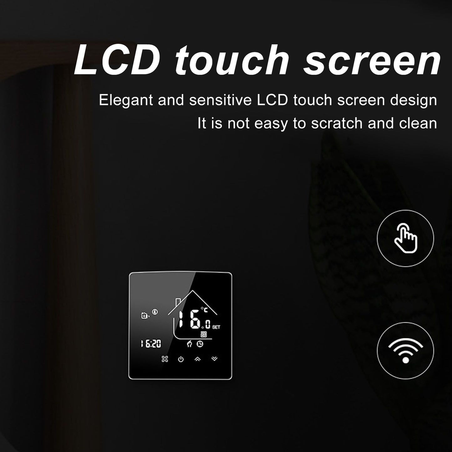 Smart Thermostat LCD Touch Screen Thermostat Programmable Temperature Controller for Boiler 95-240V Concealed V1294-YM0512-3114220101711