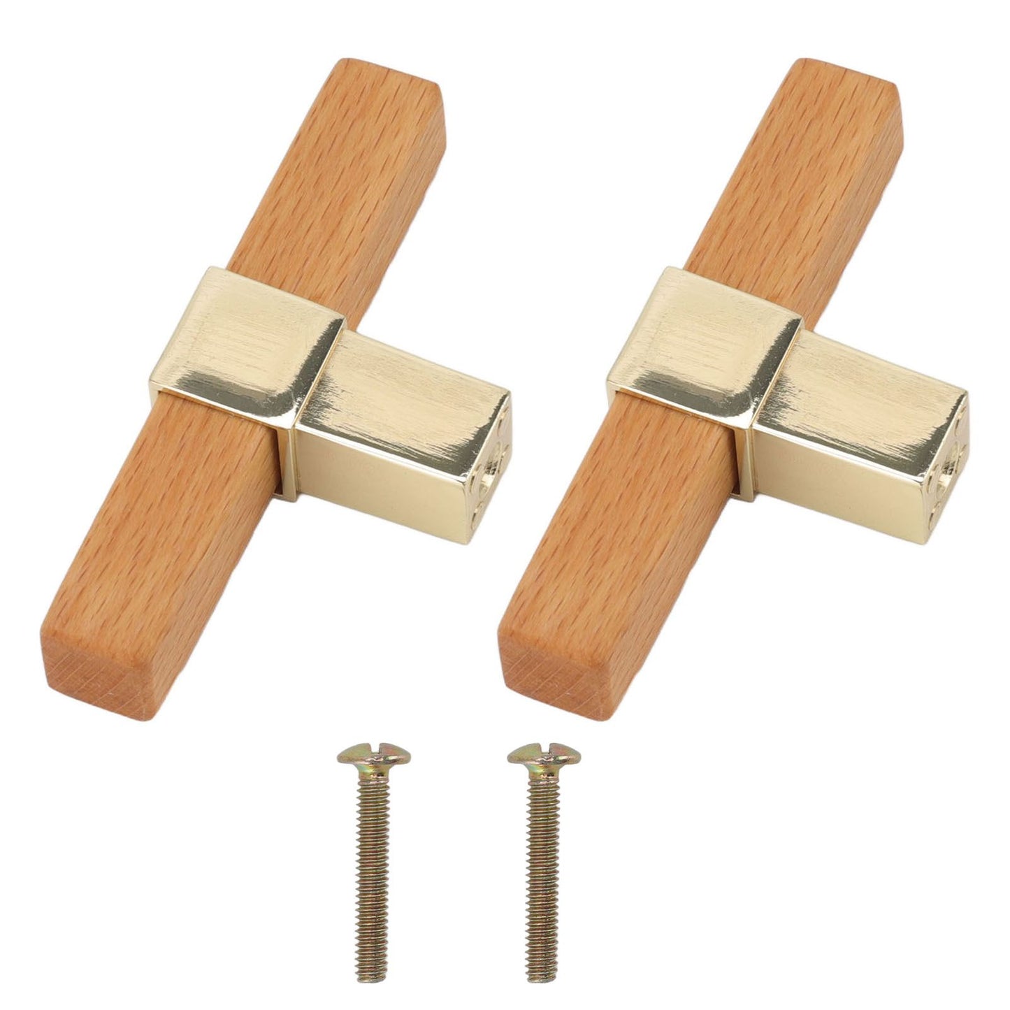2 Pcs Wooden Cabinet Pulls Single Hole Door Pull Handle Knobs For Kitchen Drawer Cupboard Closet Golden V1294-YM0512-3114220102111