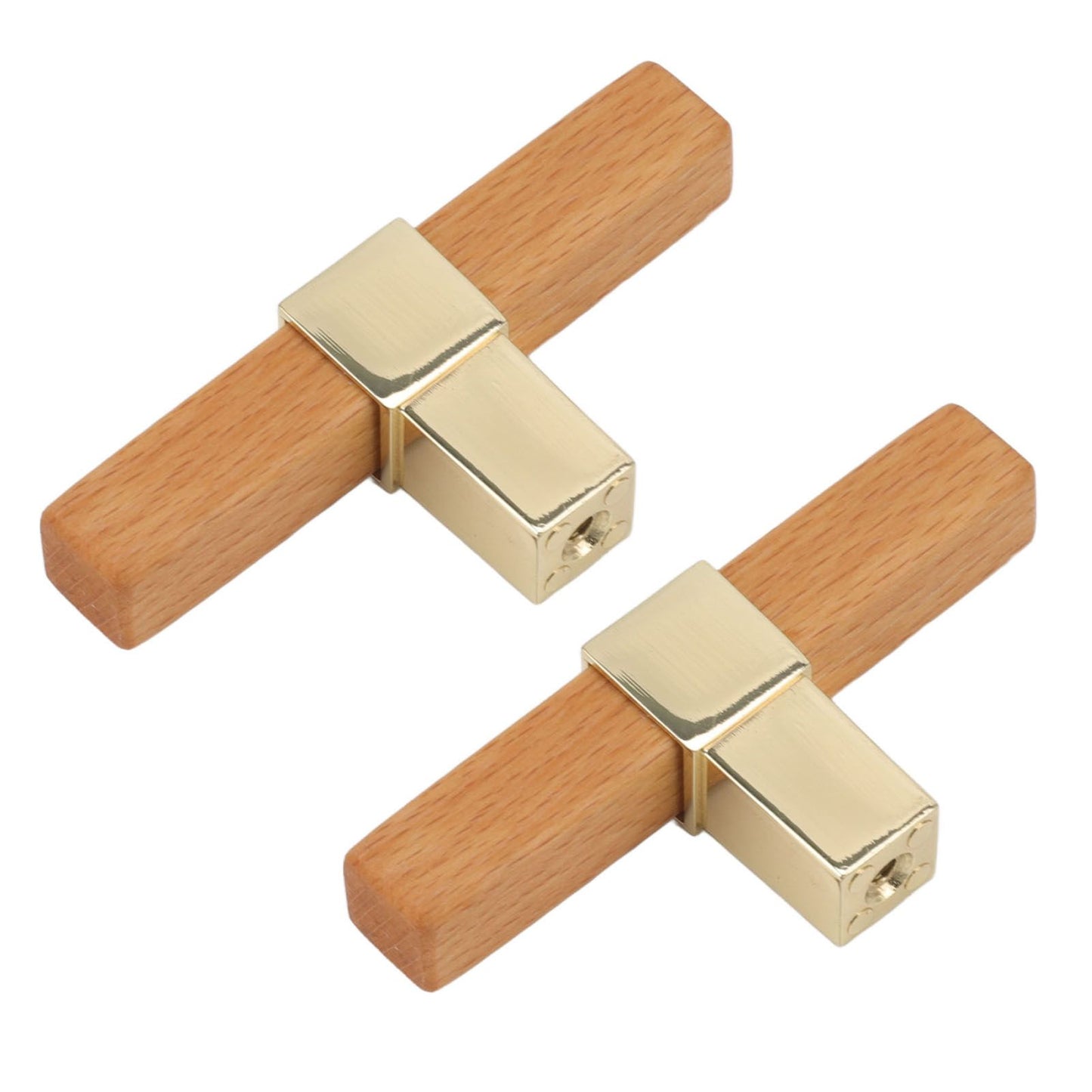 2 Pcs Wooden Cabinet Pulls Single Hole Door Pull Handle Knobs For Kitchen Drawer Cupboard Closet Golden V1294-YM0512-3114220102111