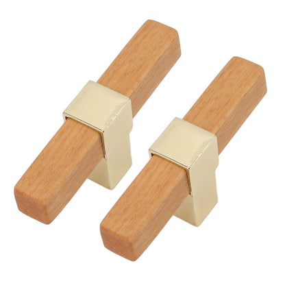 2 Pcs Wooden Cabinet Pulls Single Hole Door Pull Handle Knobs For Kitchen Drawer Cupboard Closet Golden V1294-YM0512-3114220102111