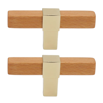 2 Pcs Wooden Cabinet Pulls Single Hole Door Pull Handle Knobs For Kitchen Drawer Cupboard Closet Golden V1294-YM0512-3114220102111