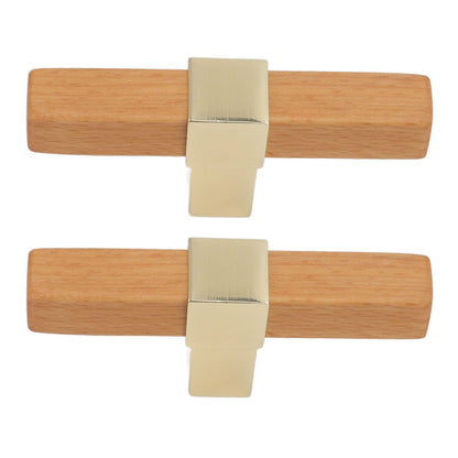 2 Pcs Wooden Cabinet Pulls Single Hole Door Pull Handle Knobs For Kitchen Drawer Cupboard Closet Golden V1294-YM0512-3114220102111
