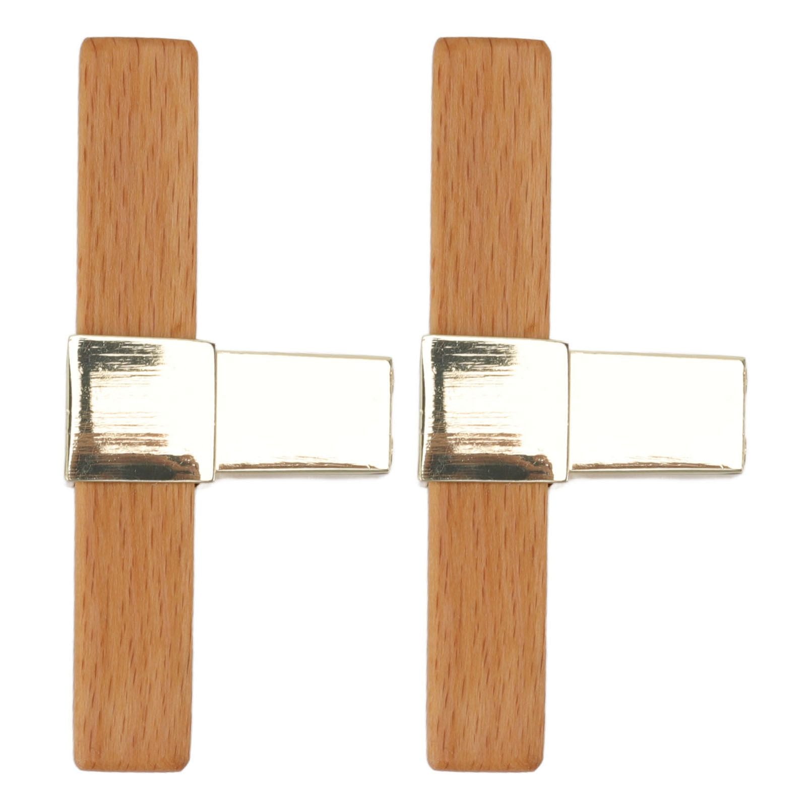 2 Pcs Wooden Cabinet Pulls Single Hole Door Pull Handle Knobs For Kitchen Drawer Cupboard Closet Golden V1294-YM0512-3114220102111