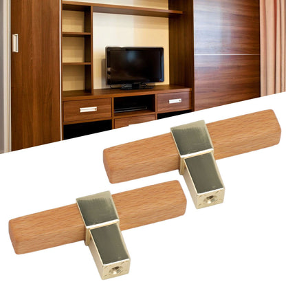 2 Pcs Wooden Cabinet Pulls Single Hole Door Pull Handle Knobs For Kitchen Drawer Cupboard Closet Golden V1294-YM0512-3114220102111