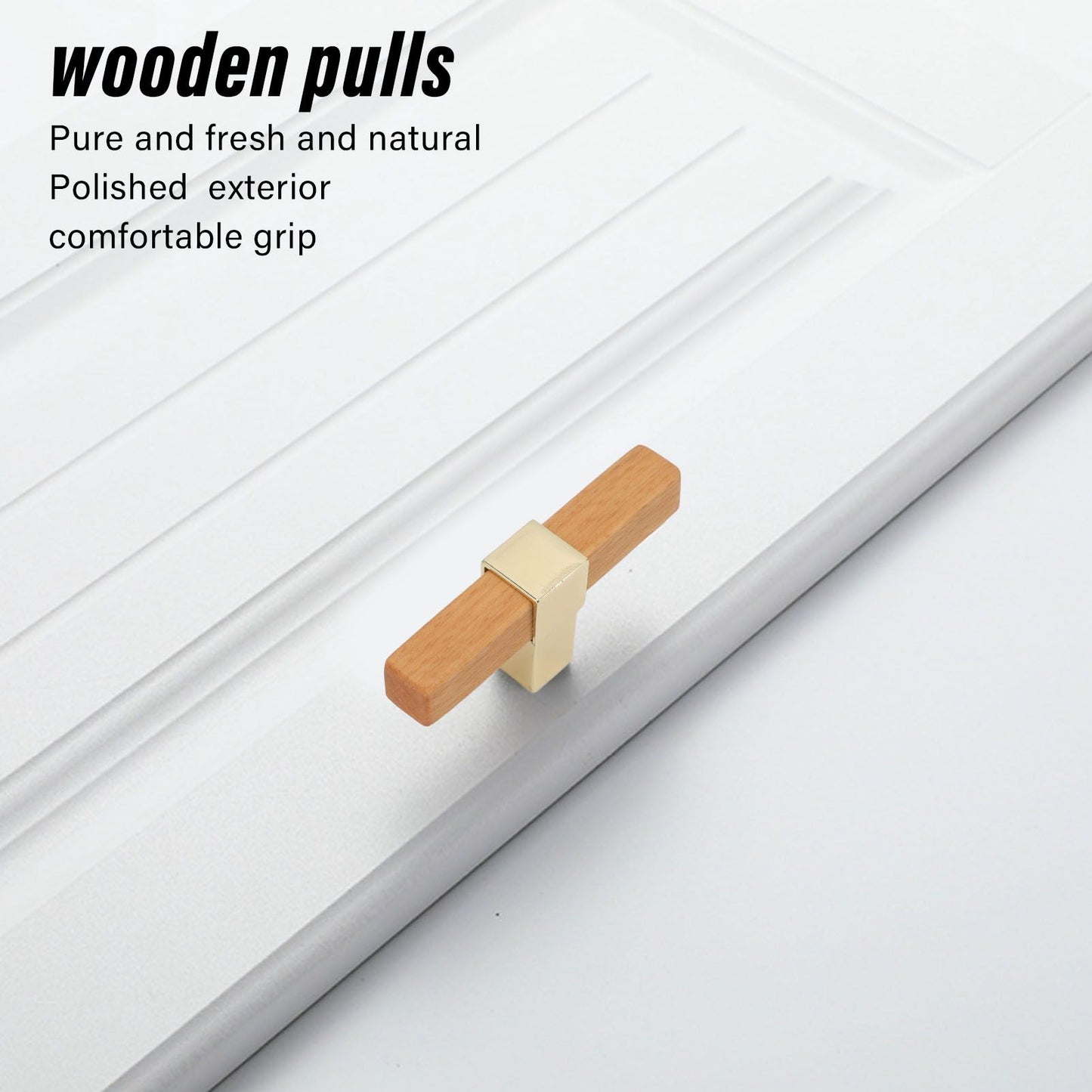 2 Pcs Wooden Cabinet Pulls Single Hole Door Pull Handle Knobs For Kitchen Drawer Cupboard Closet Golden V1294-YM0512-3114220102111