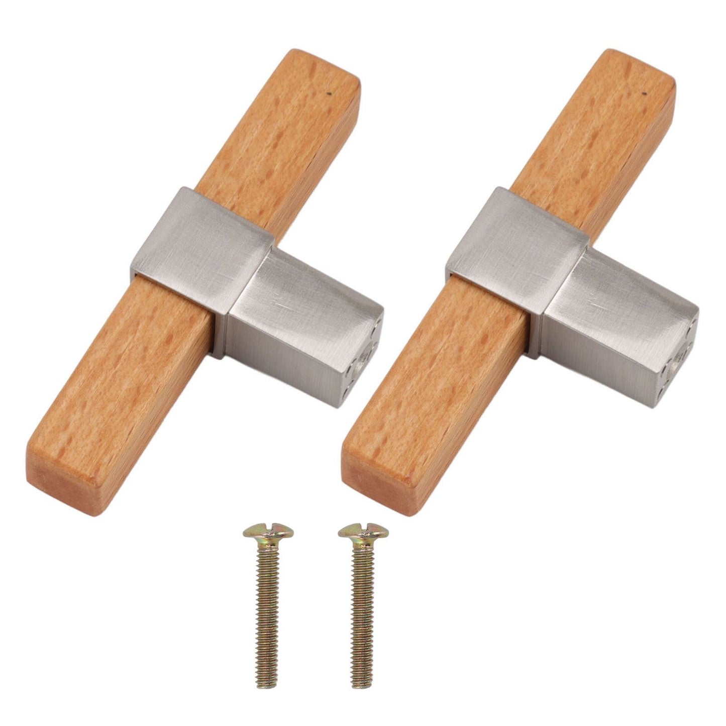 2 Pcs Wooden Cabinet Pulls Single Hole Door Pull Handle Knobs For Kitchen Drawer Cupboard Closet Brushed V1294-YM0512-3114220102112