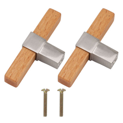 2 Pcs Wooden Cabinet Pulls Single Hole Door Pull Handle Knobs For Kitchen Drawer Cupboard Closet Brushed V1294-YM0512-3114220102112