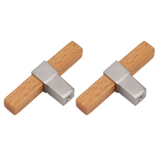 2 Pcs Wooden Cabinet Pulls Single Hole Door Pull Handle Knobs For Kitchen Drawer Cupboard Closet Brushed V1294-YM0512-3114220102112