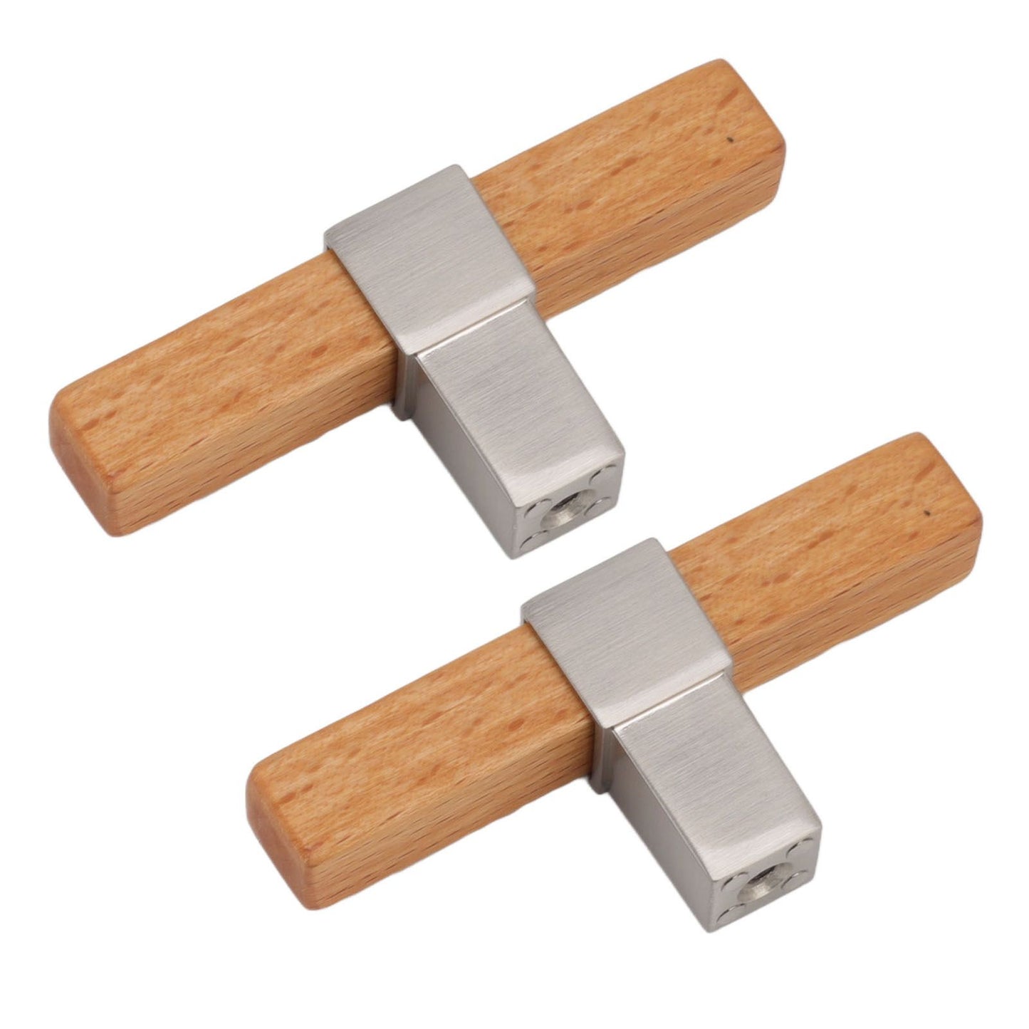 2 Pcs Wooden Cabinet Pulls Single Hole Door Pull Handle Knobs For Kitchen Drawer Cupboard Closet Brushed V1294-YM0512-3114220102112