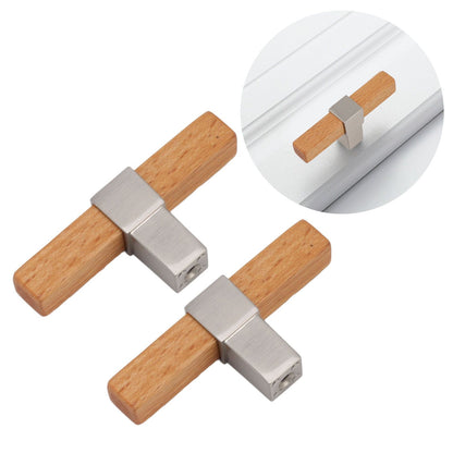 2 Pcs Wooden Cabinet Pulls Single Hole Door Pull Handle Knobs For Kitchen Drawer Cupboard Closet Brushed V1294-YM0512-3114220102112