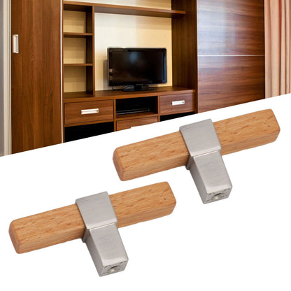 2 Pcs Wooden Cabinet Pulls Single Hole Door Pull Handle Knobs For Kitchen Drawer Cupboard Closet Brushed V1294-YM0512-3114220102112