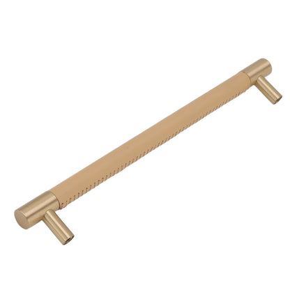 Cabinet Door Handle 224MM Hole Pitch Leather Brass Light Luxury Cupboard Bar Pull Handle for Home Wardrobe V1294-YM0512-3114220102211