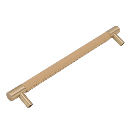 Cabinet Door Handle 224MM Hole Pitch Leather Brass Light Luxury Cupboard Bar Pull Handle for Home Wardrobe V1294-YM0512-3114220102211