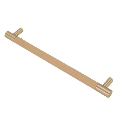 Cabinet Door Handle 224MM Hole Pitch Leather Brass Light Luxury Cupboard Bar Pull Handle for Home Wardrobe V1294-YM0512-3114220102211