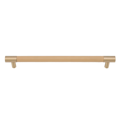 Cabinet Door Handle 224MM Hole Pitch Leather Brass Light Luxury Cupboard Bar Pull Handle for Home Wardrobe V1294-YM0512-3114220102211