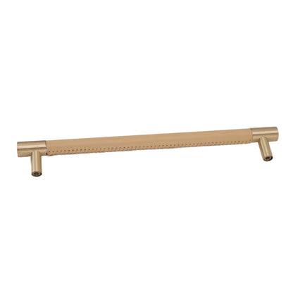 Cabinet Door Handle 224MM Hole Pitch Leather Brass Light Luxury Cupboard Bar Pull Handle for Home Wardrobe V1294-YM0512-3114220102211