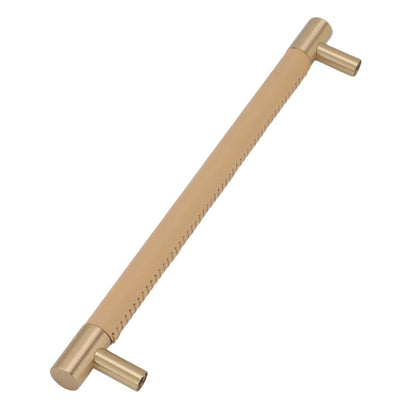 Cabinet Door Handle 224MM Hole Pitch Leather Brass Light Luxury Cupboard Bar Pull Handle for Home Wardrobe V1294-YM0512-3114220102211