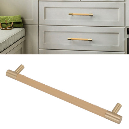Cabinet Door Handle 224MM Hole Pitch Leather Brass Light Luxury Cupboard Bar Pull Handle for Home Wardrobe V1294-YM0512-3114220102211