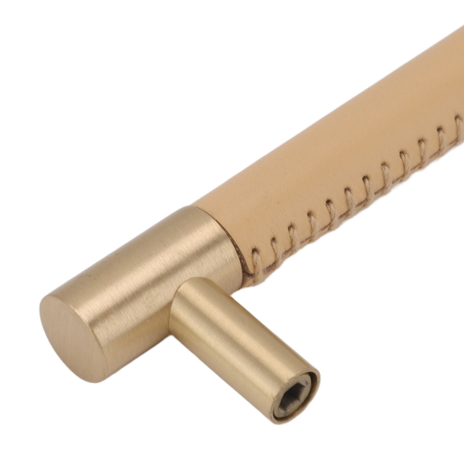 Cabinet Door Handle 224MM Hole Pitch Leather Brass Light Luxury Cupboard Bar Pull Handle for Home Wardrobe V1294-YM0512-3114220102211