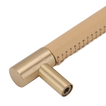 Cabinet Door Handle 224MM Hole Pitch Leather Brass Light Luxury Cupboard Bar Pull Handle for Home Wardrobe V1294-YM0512-3114220102211