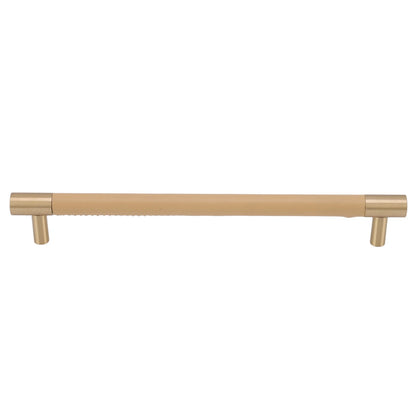 Cabinet Door Handle 224MM Hole Pitch Leather Brass Light Luxury Cupboard Bar Pull Handle for Home Wardrobe V1294-YM0512-3114220102211