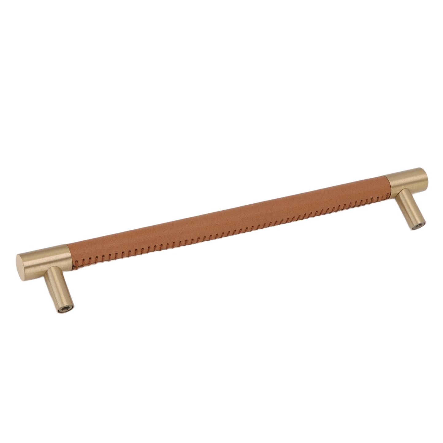 Cabinet Door Handle 224MM Hole Pitch Leather Brass Light Luxury Cupboard Bar Pull Handle for Home Wardrobe V1294-YM0512-3114220102212