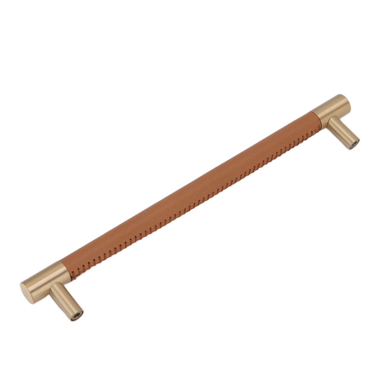 Cabinet Door Handle 224MM Hole Pitch Leather Brass Light Luxury Cupboard Bar Pull Handle for Home Wardrobe V1294-YM0512-3114220102212