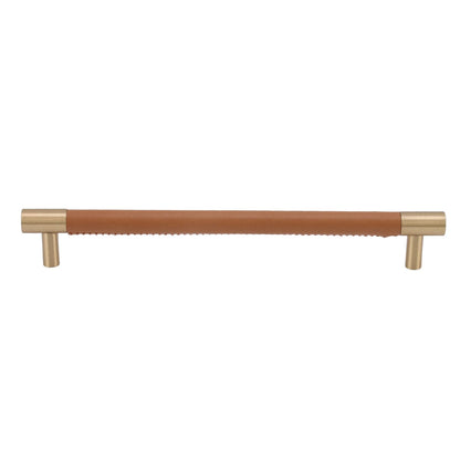 Cabinet Door Handle 224MM Hole Pitch Leather Brass Light Luxury Cupboard Bar Pull Handle for Home Wardrobe V1294-YM0512-3114220102212