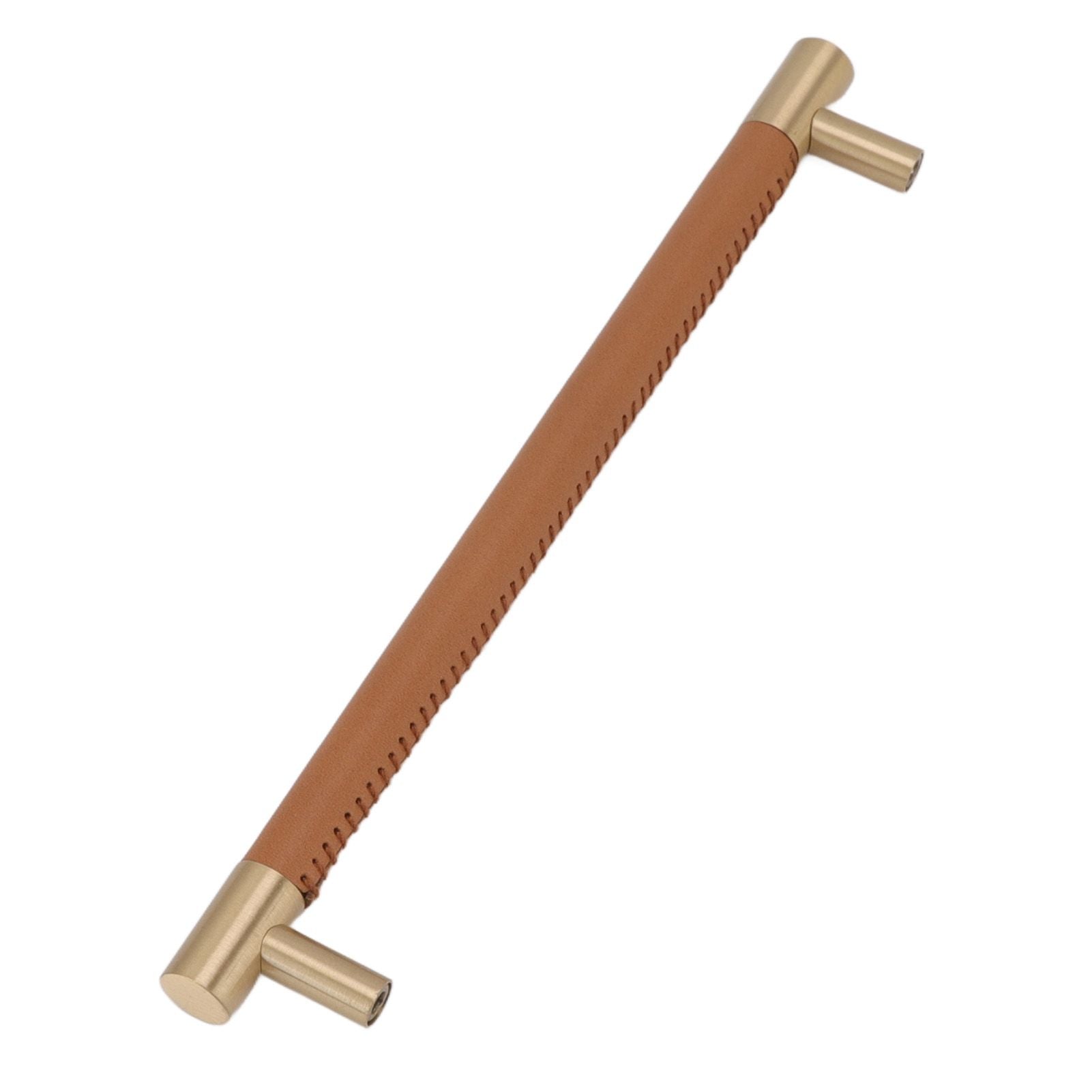 Cabinet Door Handle 224MM Hole Pitch Leather Brass Light Luxury Cupboard Bar Pull Handle for Home Wardrobe V1294-YM0512-3114220102212