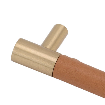 Cabinet Door Handle 224MM Hole Pitch Leather Brass Light Luxury Cupboard Bar Pull Handle for Home Wardrobe V1294-YM0512-3114220102212