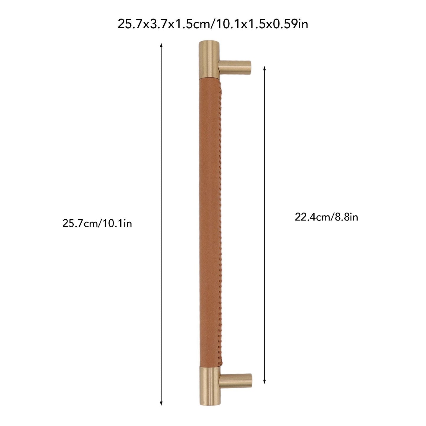 Cabinet Door Handle 224MM Hole Pitch Leather Brass Light Luxury Cupboard Bar Pull Handle for Home Wardrobe V1294-YM0512-3114220102212